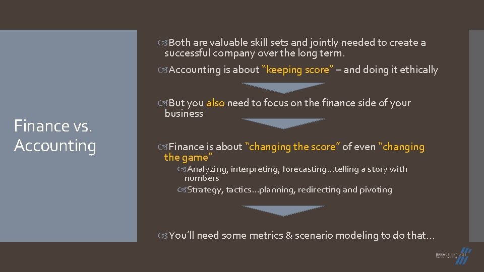 Both are valuable skill sets and jointly needed to create a successful company Both are valuable skill sets and jointly needed to create a successful company
