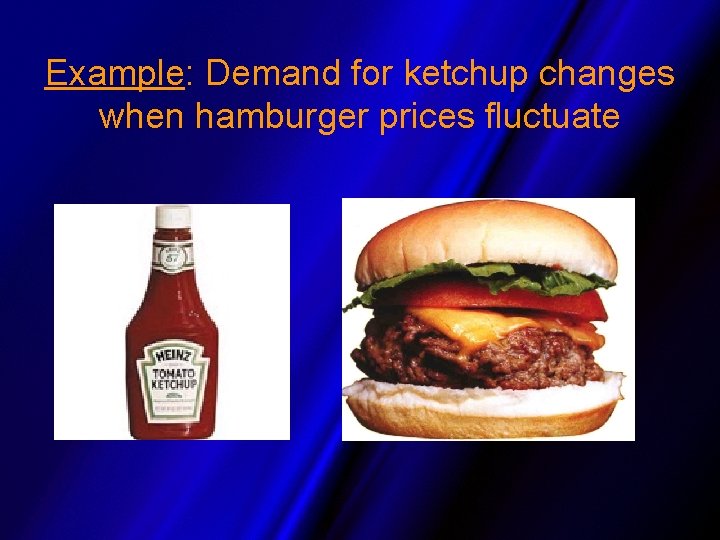 Example: Demand for ketchup changes when hamburger prices fluctuate 