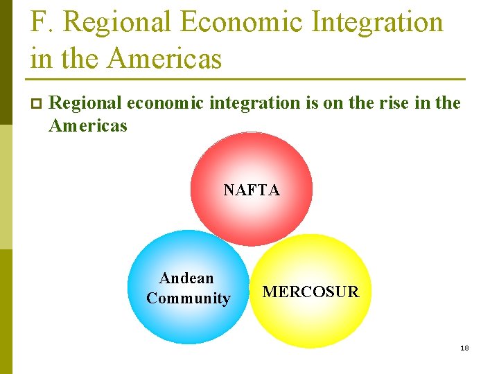 F. Regional Economic Integration in the Americas p Regional economic integration is on the F. Regional Economic Integration in the Americas p Regional economic integration is on the