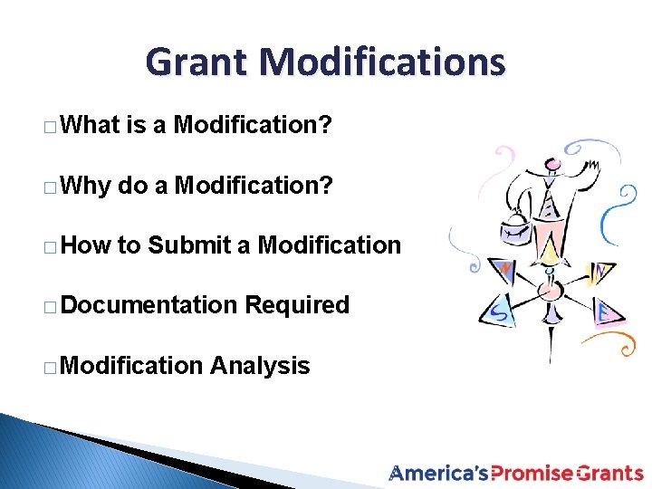 Grant Modifications � What is a Modification? � Why do a Modification? � How