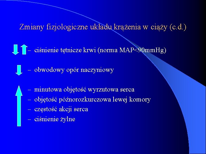 Zmiany fizjologiczne układu krążenia w ciąży (c. d. ) – ciśnienie tętnicze krwi (norma