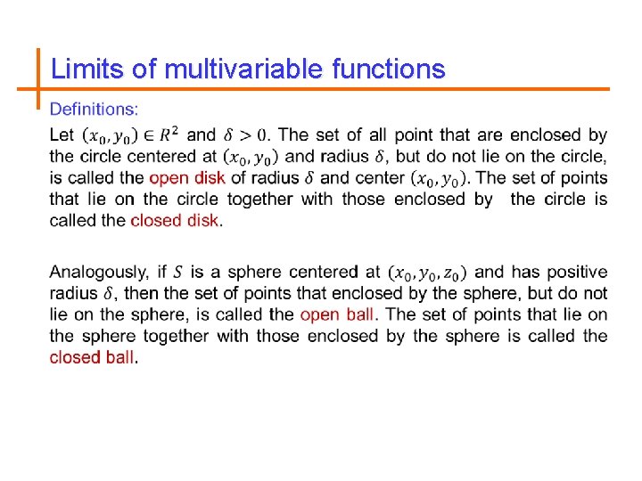 Limits of multivariable functions 