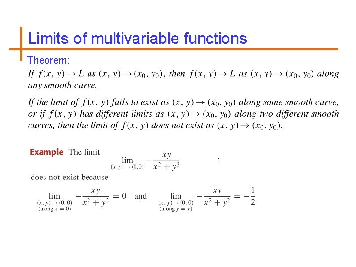 Limits of multivariable functions Theorem: 