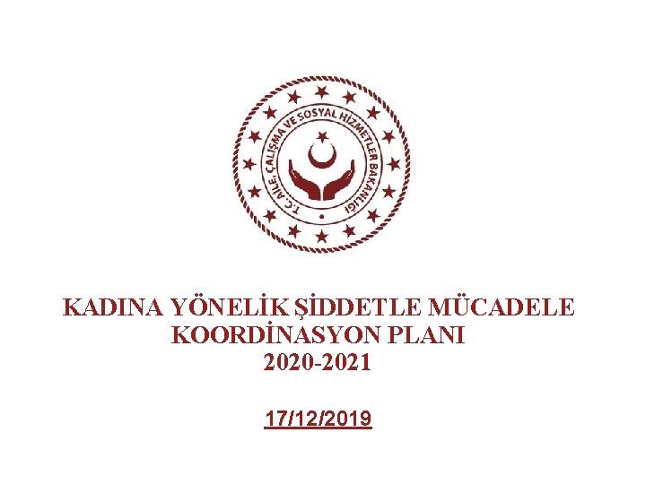 KADINA YÖNELİK ŞİDDETLE MÜCADELE KOORDİNASYON PLANI 2020 -2021 17/12/2019 