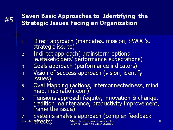 #5 Seven Basic Approaches to Identifying the Strategic Issues Facing an Organization Direct approach