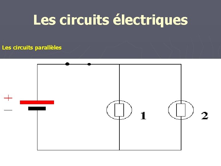 Les circuits électriques Les circuits parallèles 