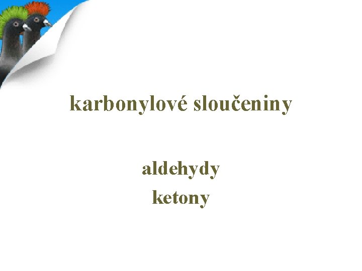 karbonylové sloučeniny aldehydy ketony 