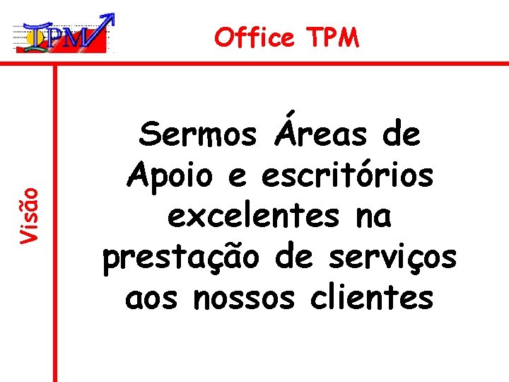 Visão Office TPM Sermos Áreas de Apoio e escritórios excelentes na prestação de serviços