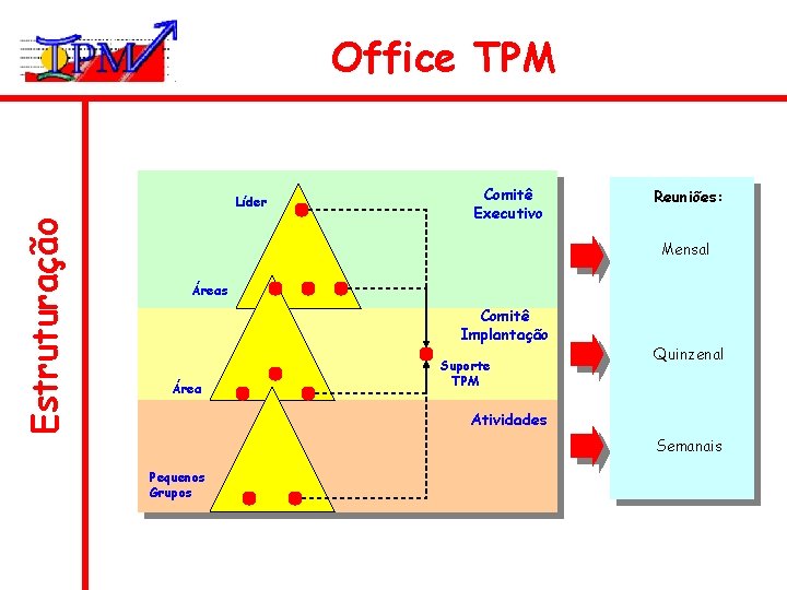 Office TPM Estruturação Líder Comitê Executivo Reuniões: Mensal Áreas Comitê Implantação Área Suporte TPM