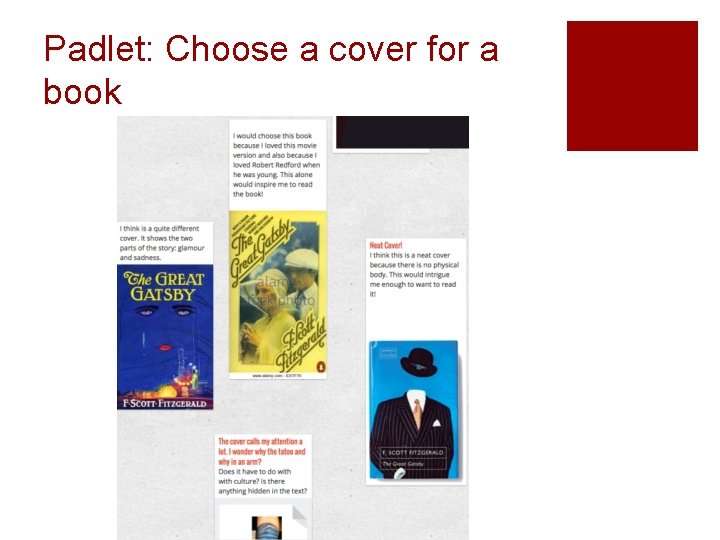 Padlet: Choose a cover for a book Padlet: Choose a cover for a book