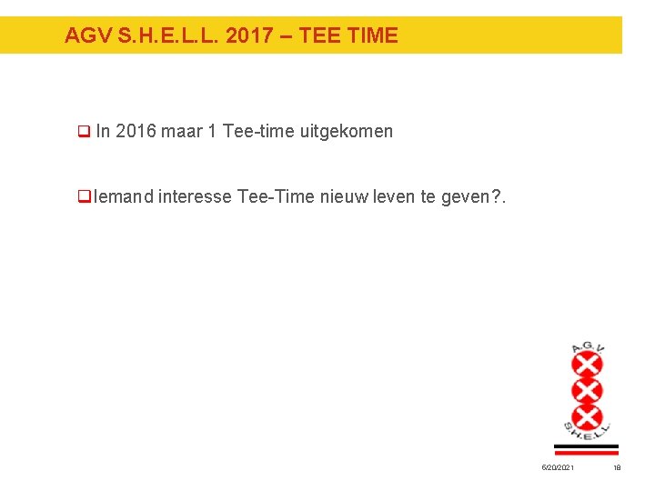 AGV S. H. E. L. L. 2017 – TEE TIME q In 2016 maar AGV S. H. E. L. L. 2017 – TEE TIME q In 2016 maar