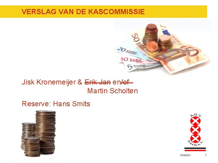 VERSLAG VAN DE KASCOMMISSIE Jisk Kronemeijer & Erik Jan en/of Martin Scholten Reserve: Hans VERSLAG VAN DE KASCOMMISSIE Jisk Kronemeijer & Erik Jan en/of Martin Scholten Reserve: Hans