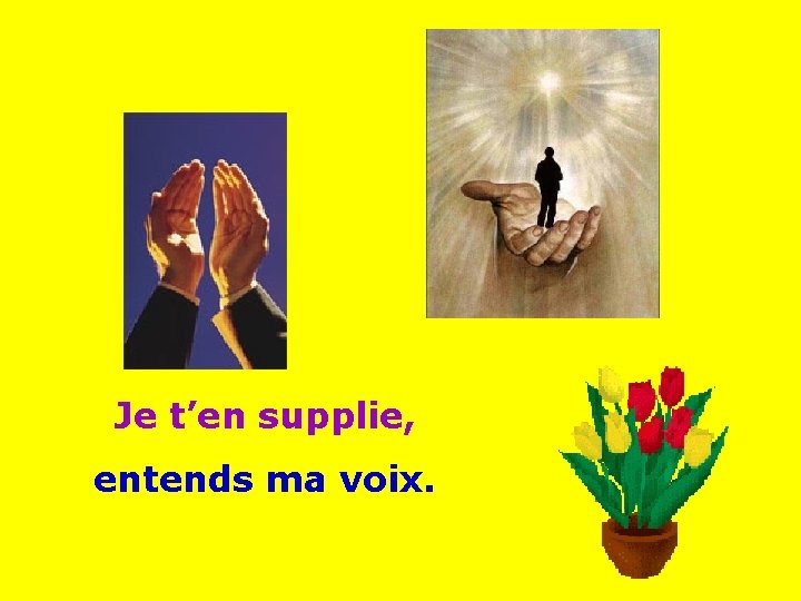 . . Je t’en supplie, entends ma voix. 