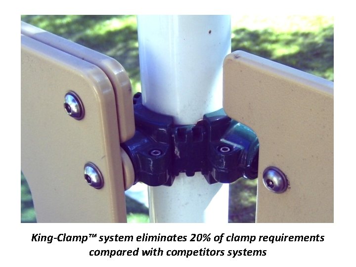 King-Clamp™ system eliminates 20% of clamp requirements compared with competitors systems 