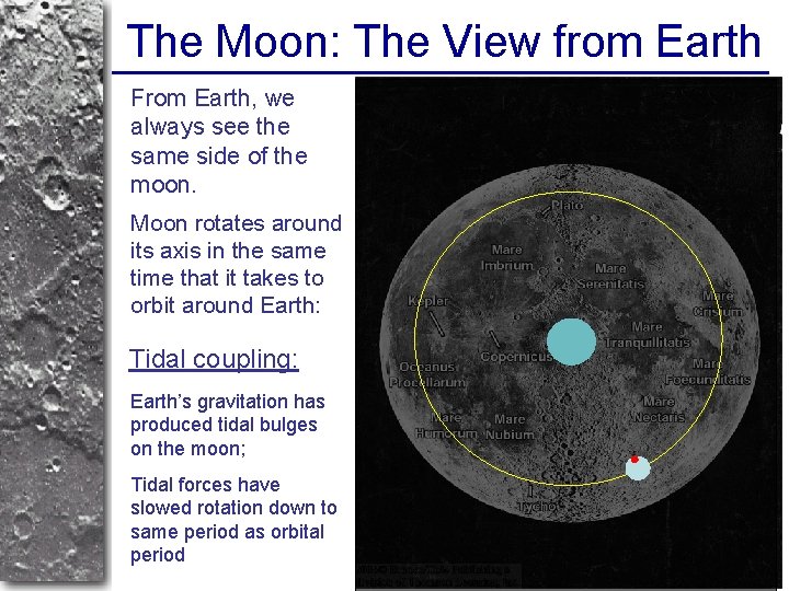 The Moon: The View from Earth From Earth, we always see the same side
