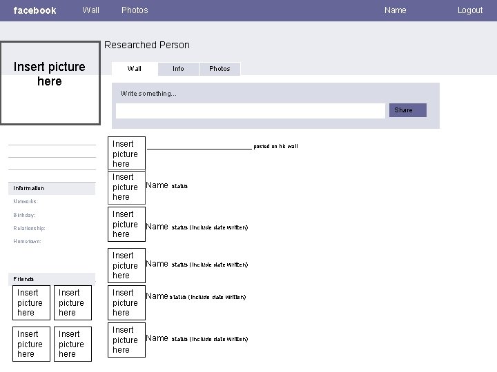 facebook Wall Photos Name Researched Person Insert picture