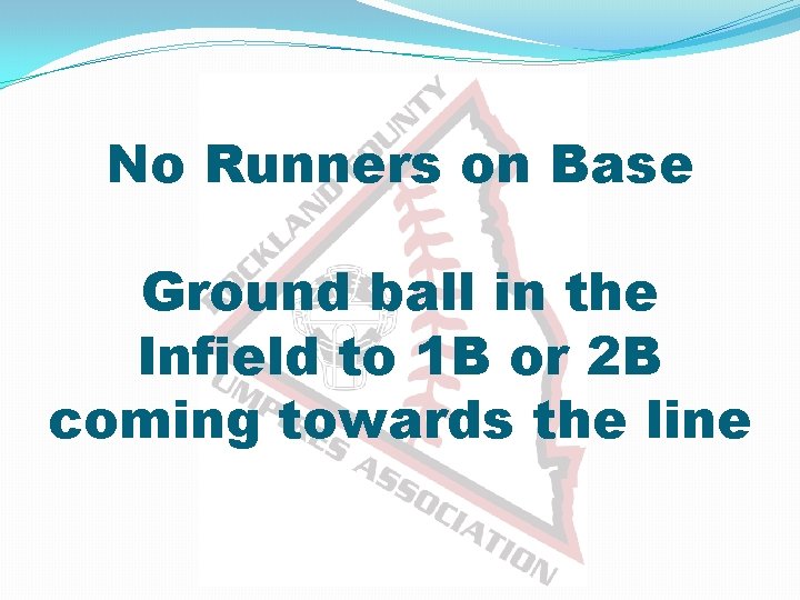 No Runners on Base Ground ball in the Infield to 1 B or 2