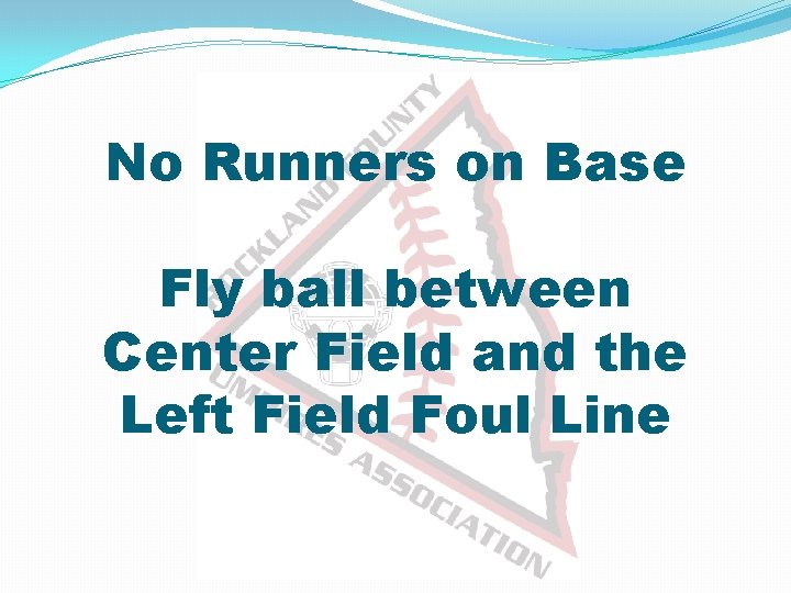 No Runners on Base Fly ball between Center Field and the Left Field Foul