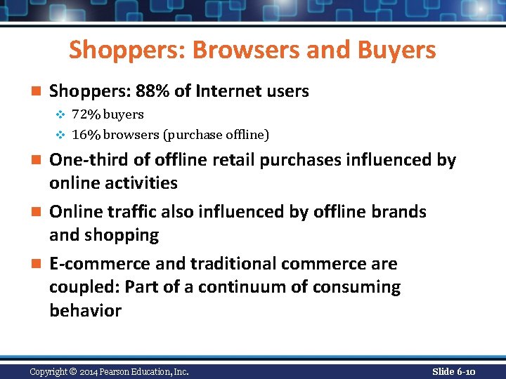 Shoppers: Browsers and Buyers n Shoppers: 88% of Internet users 72% buyers v 16%