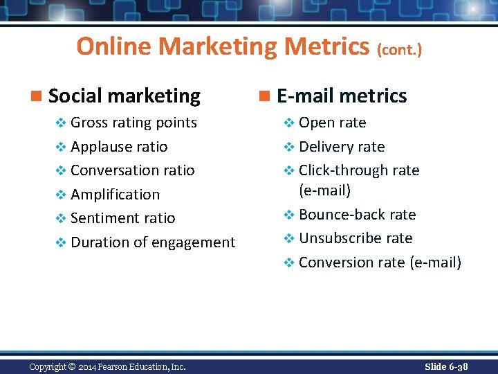 Online Marketing Metrics (cont. ) n Social marketing n E-mail metrics v Gross rating