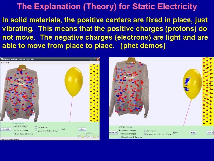 The Explanation (Theory) for Static Electricity In solid materials, the positive centers are fixed
