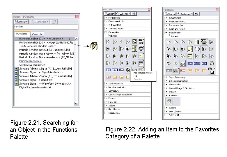 Figure 2. 21. Searching for an Object in the Functions Palette Figure 2. 22.