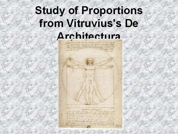 Study of Proportions from Vitruvius's De Architectura 
