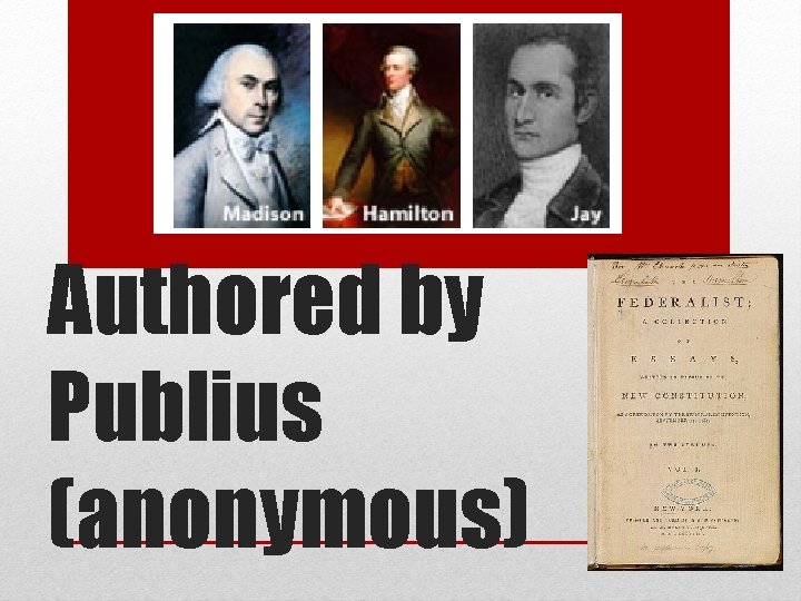 Authored by Publius (anonymous) 