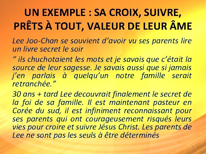 UN EXEMPLE : SA CROIX, SUIVRE, PRÊTS À TOUT, VALEUR DE LEUR ME Lee