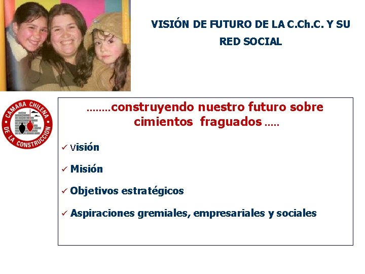VISIÓN DE FUTURO DE LA C. Ch. C. Y SU RED SOCIAL . .