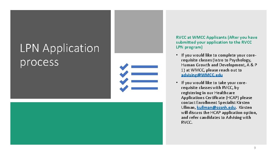 LPN Application process RVCC at WMCC Applicants (After you have submitted your application to