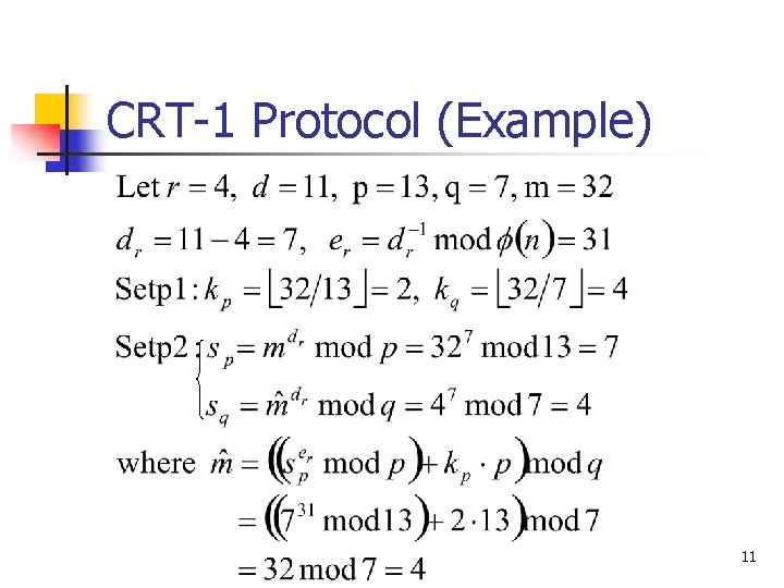 CRT-1 Protocol (Example) 11 