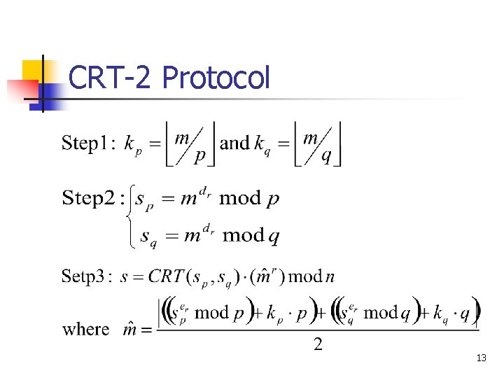 CRT-2 Protocol 13 