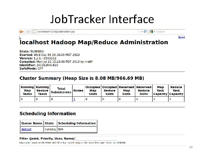 Job. Tracker Interface 90 