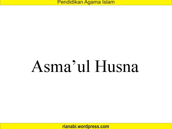 Asma’ul Husna 