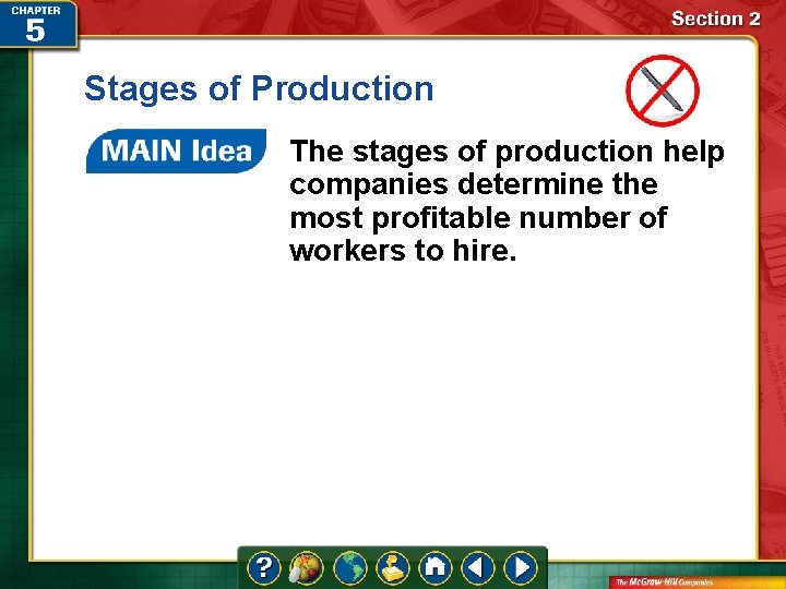 Stages of Production The stages of production help companies determine the most profitable number