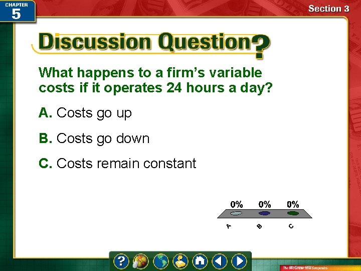 What happens to a firm’s variable costs if it operates 24 hours a day?