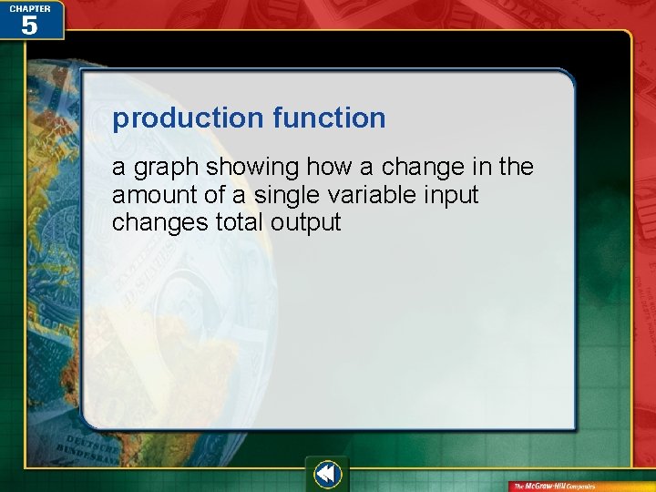 production function a graph showing how a change in the amount of a single