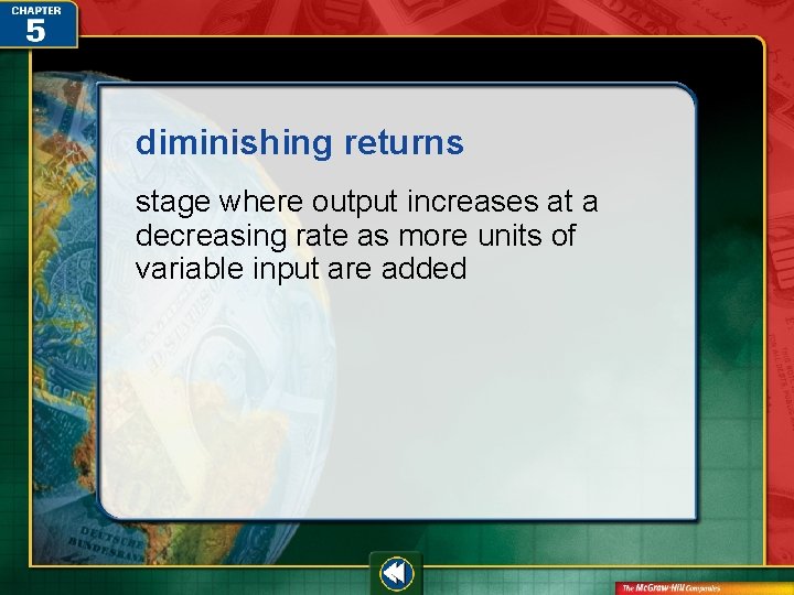 diminishing returns stage where output increases at a decreasing rate as more units of