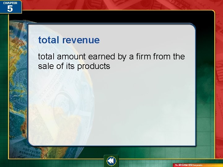 total revenue total amount earned by a firm from the sale of its products