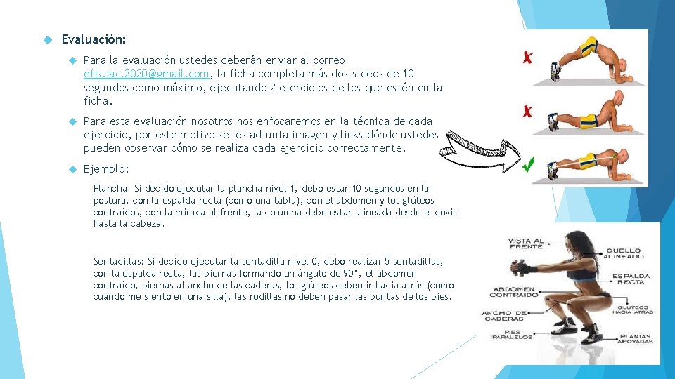  Evaluación: Para la evaluación ustedes deberán enviar al correo efis. iac. 2020@gmail. com,