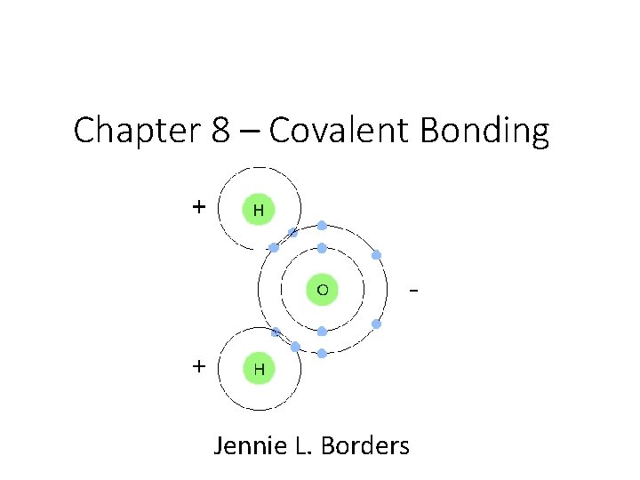 Chapter 8 – Covalent Bonding Jennie L. Borders 