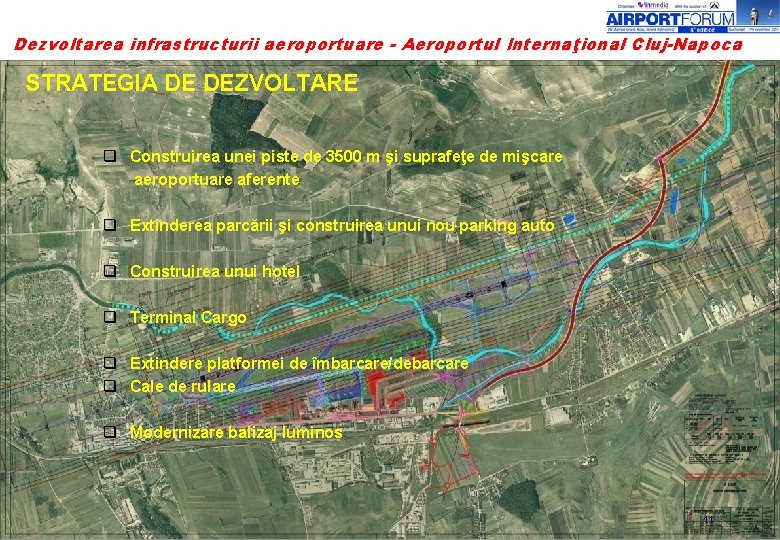 Dezvoltarea infrastructurii aeroportuare - Aeroportul Internaţional Cluj-Napoca STRATEGIA DE DEZVOLTARE q Construirea unei piste