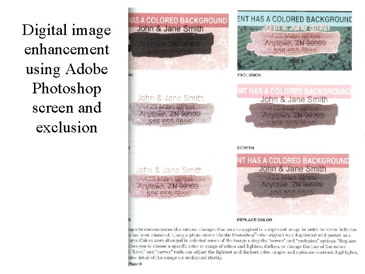 Digital image enhancement using Adobe Photoshop screen and exclusion 