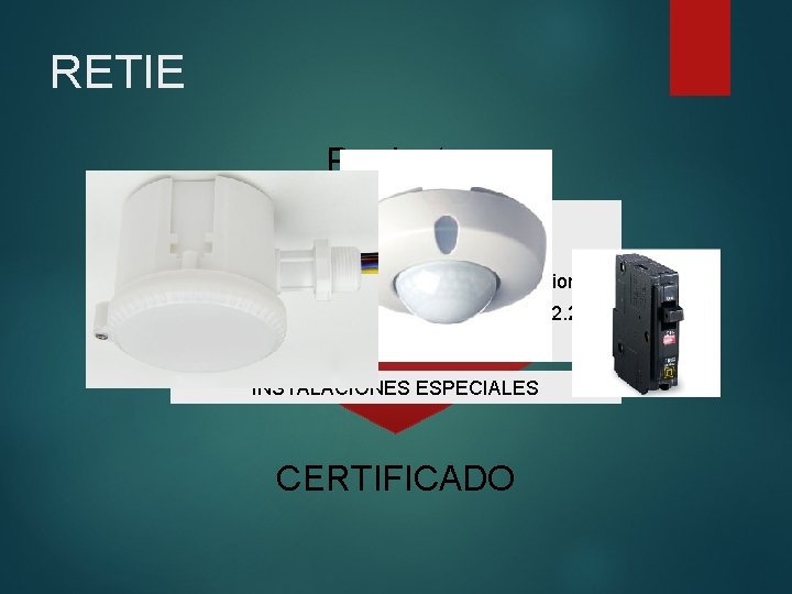 RETIE Producto Alcance instalaciones Alcance Productos (Tabla 2. 1) Alcance Productos (Excepciones ) Definiciones)