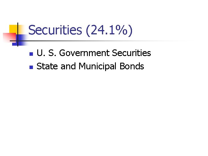Securities (24. 1%) n n U. S. Government Securities State and Municipal Bonds 