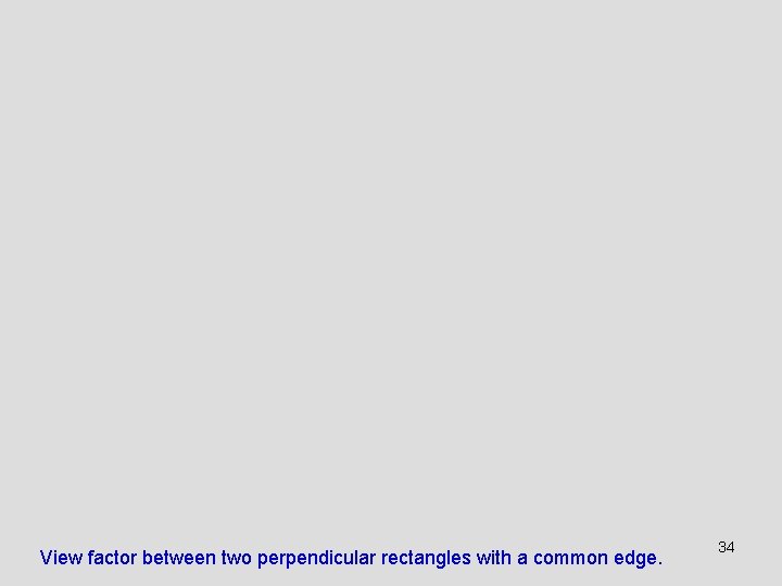 View factor between two perpendicular rectangles with a common edge. 34 