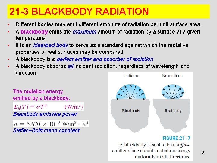 21 -3 BLACKBODY RADIATION • • • Different bodies may emit different amounts of