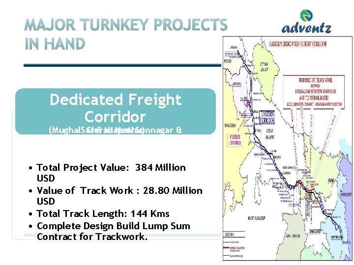 Dedicated Freight Corridor Chirailapathu) (Mughal. Sarai to New Sonnagar & • Total Project Value: Dedicated Freight Corridor Chirailapathu) (Mughal. Sarai to New Sonnagar & • Total Project Value: