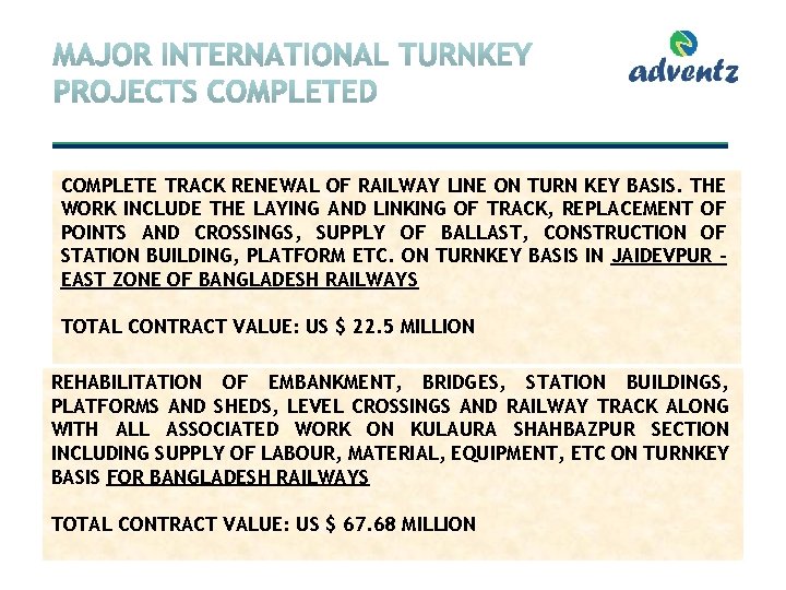 COMPLETE TRACK RENEWAL OF RAILWAY LINE ON TURN KEY BASIS. THE WORK INCLUDE THE COMPLETE TRACK RENEWAL OF RAILWAY LINE ON TURN KEY BASIS. THE WORK INCLUDE THE